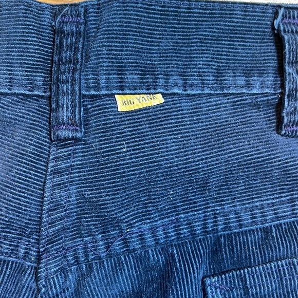 Big Yank Blue Velvet Vintage 1970s Low Rise Flared Leg Pants P - Picture 3 of 4